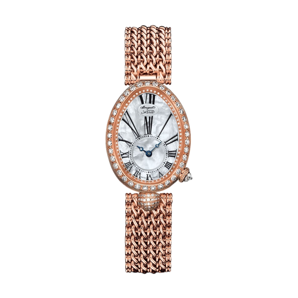 Breguet Reine 33 x 24.95 mm White Mother-Of-Pearl Dial with Diamonds 18k Rose Gold Bracelet 8928BR/51/J20/DD00