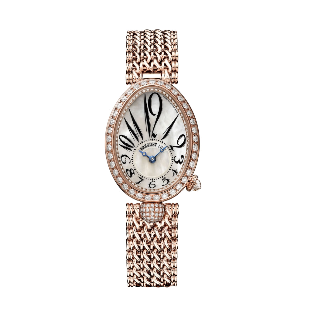 Breguet Reine 33 x 24.95 mm White Mother-Of-Pearl Dial with Diamonds 18k Rose Gold Bracelet 8928BR/5W/J20/DD00