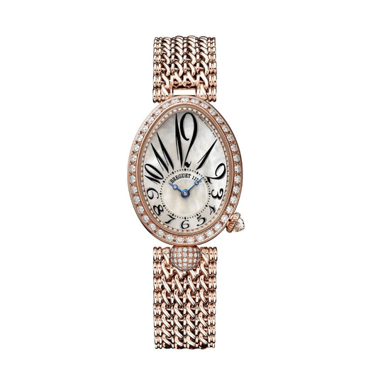 Breguet Reine 33 x 24.95 mm White Mother-Of-Pearl Dial with Diamonds 18k Rose Gold Bracelet 8928BR/5W/J20/DD00