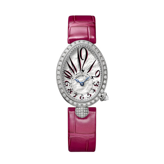 Breguet Reine 33 x 24.95 mm White Mother-Of-Pearl Dial with Diamonds White Gold Red Leather Strap 8928BB/5P/944 /DD0D3L