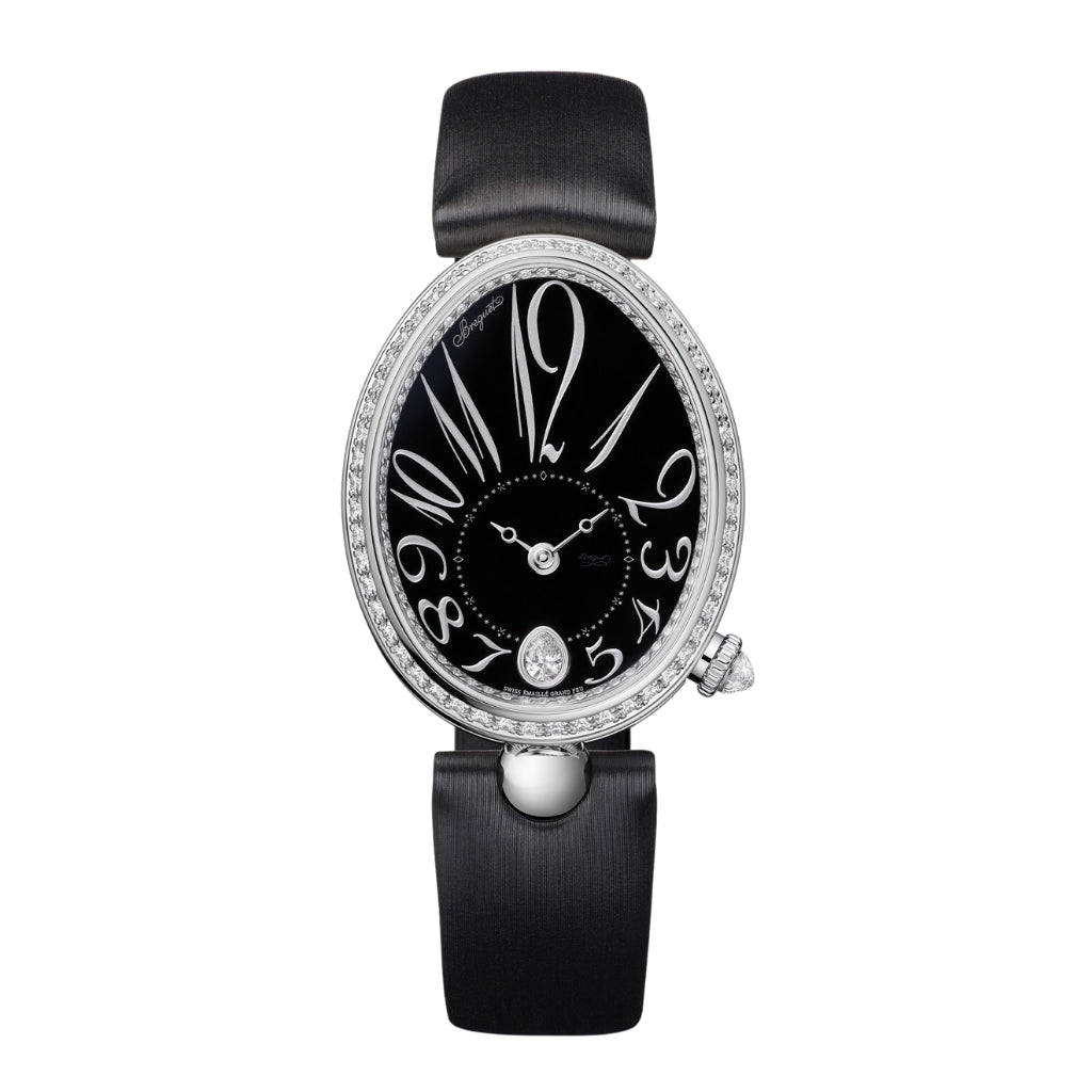Breguet Reine 36.5 x 28.45mm Black Dial with Diamonds White Gold Strap 8918BB/2N/764/D00D