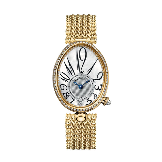 Breguet Reine 36.5 x 28.45mm White Mother-Of-Pearl Dial with Diamonds 18k Yellow Gold Bracelet 8918BA/58/J20/D000