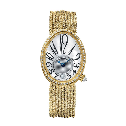 Breguet Reine 36.5 x 28.45mm White Mother-Of-Pearl Dial with Diamonds 18k Yellow Gold Bracelet 8918BA/58/J39/D00D
