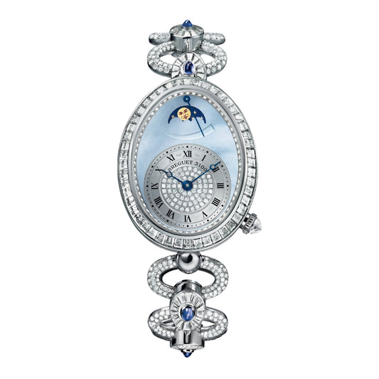 Breguet Reine 38.50 x 30.45 mm Blue Natural Mother-Of-Pearl Dial with Diamonds White Gold Bracelet 8909BB/VD/J29/DDD0