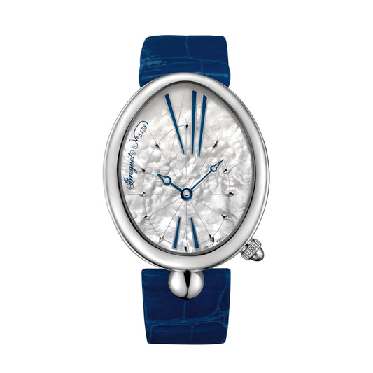Breguet Reine 43.75 x 35.50 mm White Mother-Of-Pearl Dial Stainless Steel Blue Leather Strap 8967ST/51/986