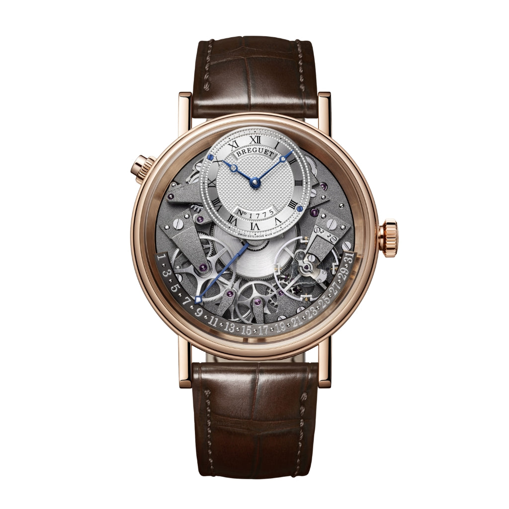Breguet Tradition 40 mm Silver Dial Rose Gold Brown Leather Strap 7597BR/G1/9WU