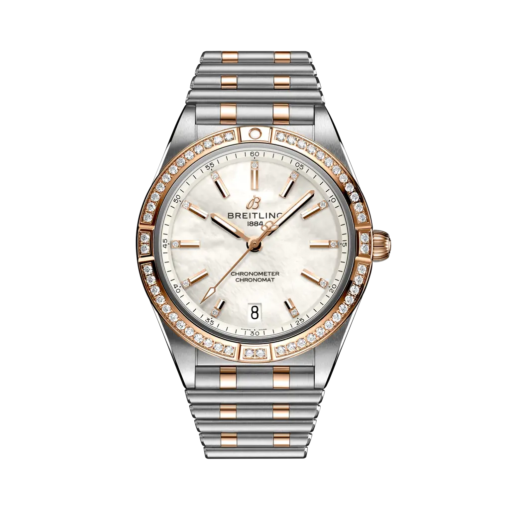 Breitling Chronomat Automatic 36 mm White Dial Stainless Steel & 18K Red Gold (Gem-Set) Bracelet U10380591A2U1