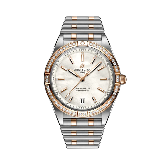 Breitling Chronomat Automatic 36 mm White Dial Stainless Steel & 18K Red Gold (Gem-Set) Bracelet U10380591A2U1