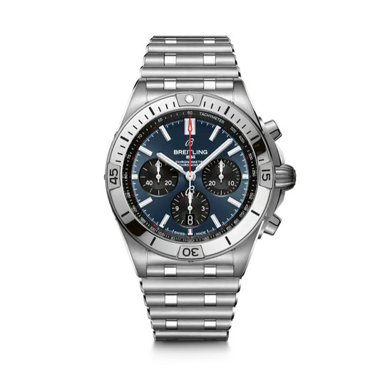 Breitling Chronomat B01 42.0 mm Blue & Black Dial Stainless Steel Metal Bracelet AB0134101C1A1