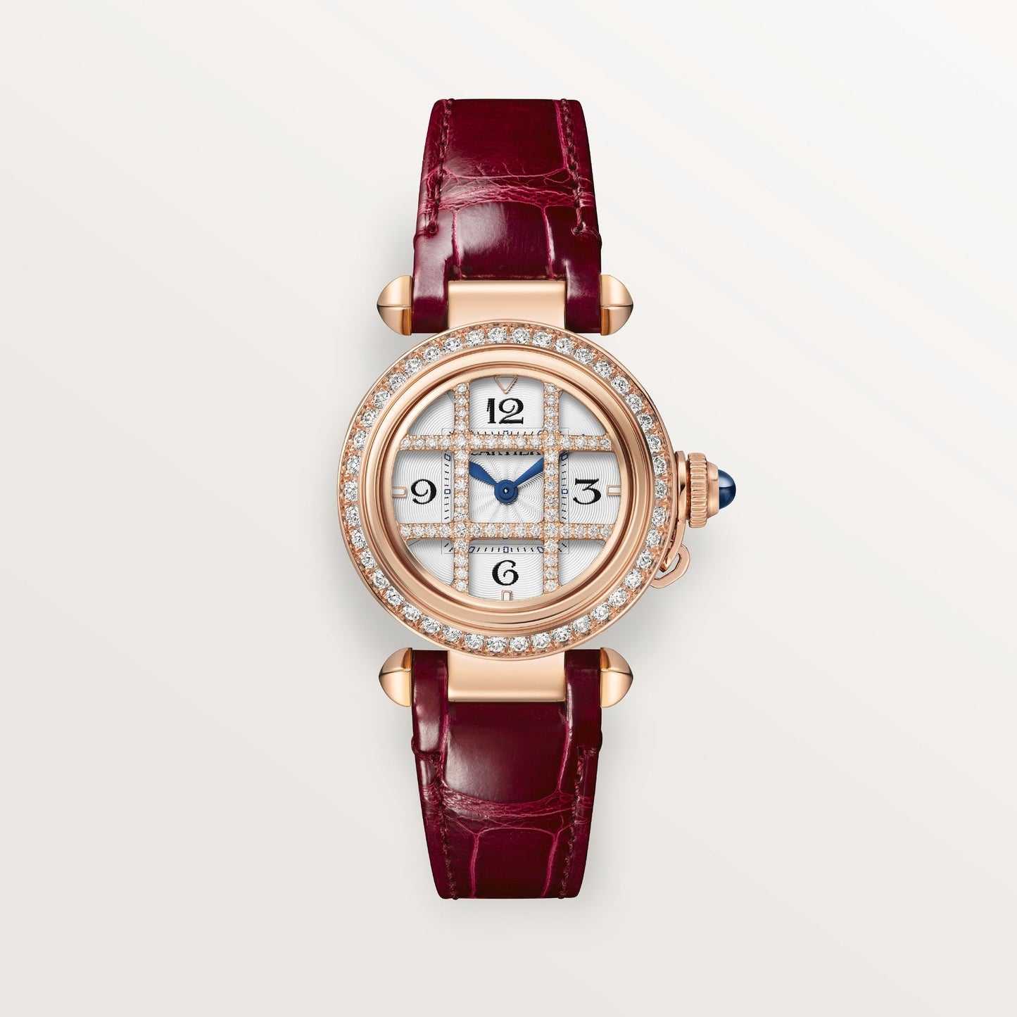 Cartier Pasha 30 mm Rose Gold Opaline Dial Red Leather WJPA0021