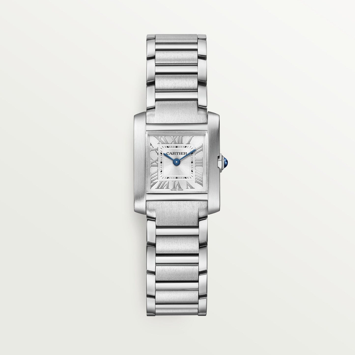 Cartier Tank Française Small 25.7 mm x 21.2 mm Silver Sunray Dial Steel Bracelet WSTA0065