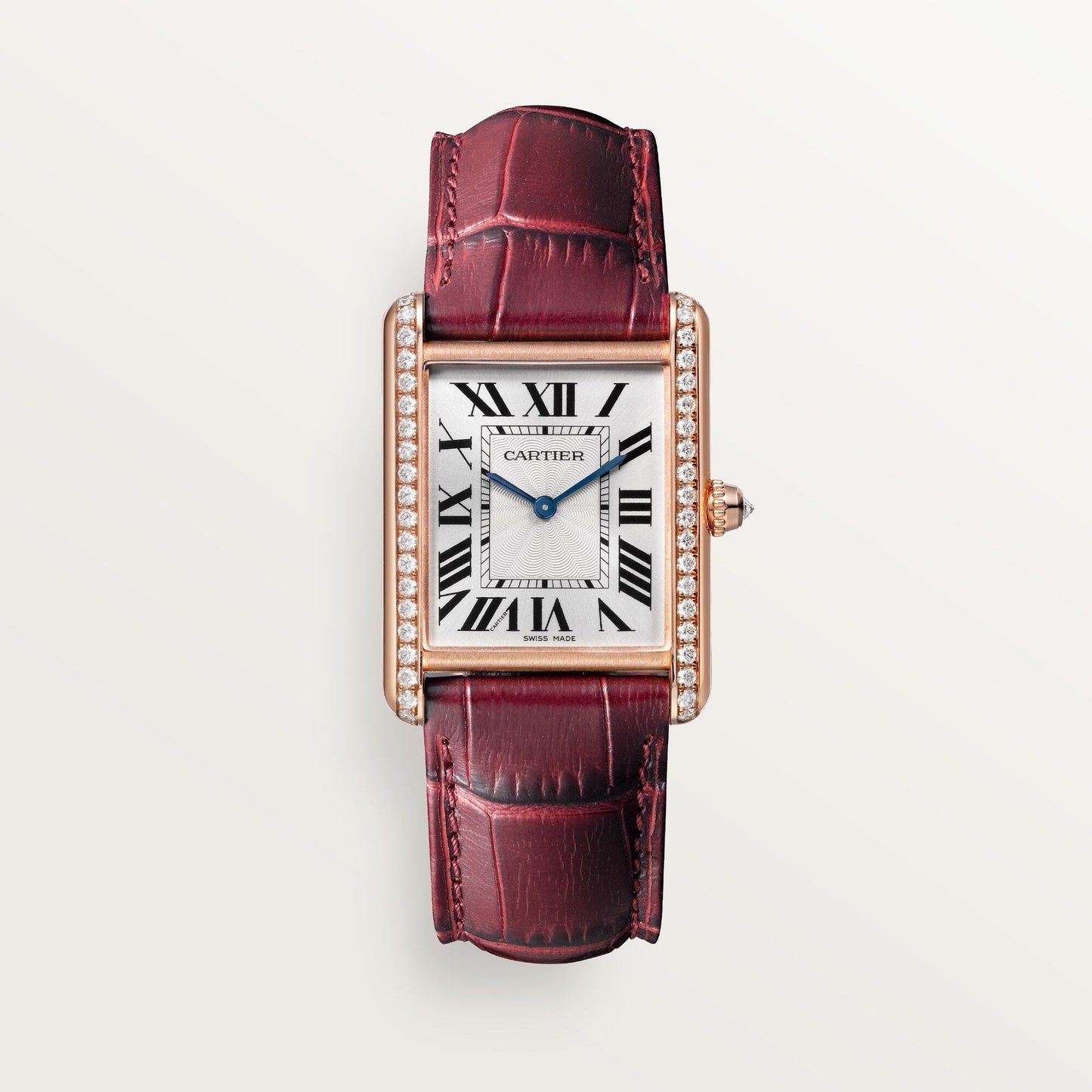 Cartier Tank Louis Large Rose Gold Silver Dial Leather Strap WJTA0038
