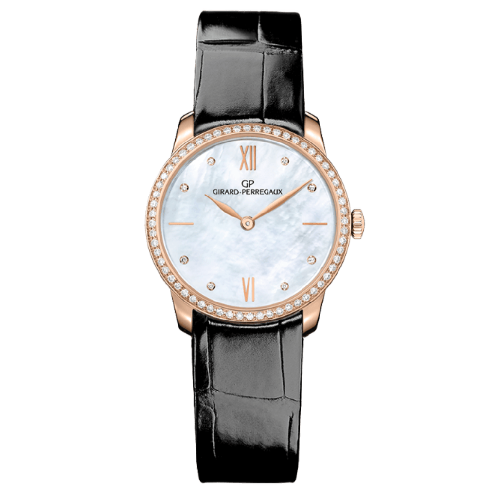 Girard-Perregaux 1966 30 mm  Mother Of Pearl Dial with Diamonds 18K Pink Gold   Leather Strap 49528D52A771-CK6A