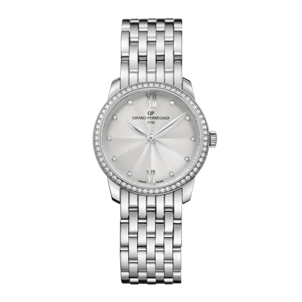Girard-Perregaux 1966 30 mm Silver Dial with Diamonds Stainless Steel Bracelet 49528D11A172-11A