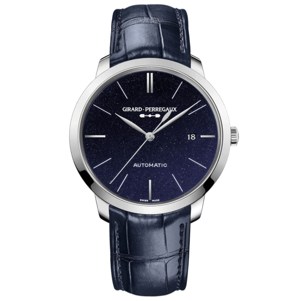 Girard-Perregaux 1966 Orion 40 mm Blue Dial Stainless Steel   Leather Strap 49555-11-435-BB4A