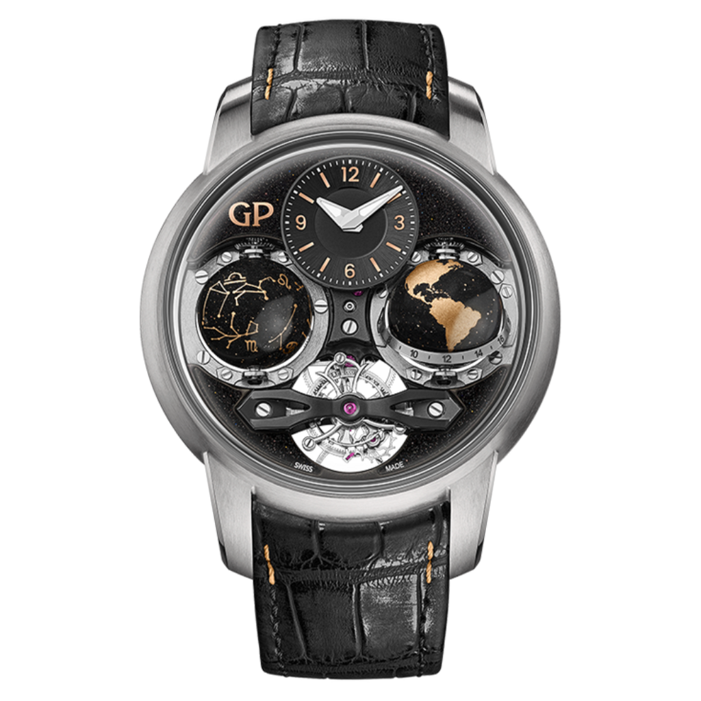 Girard-Perregaux Cosmos 47 mm Black Aventurine Dial Titanium    Leather Strap 99292-21-3084-5CC