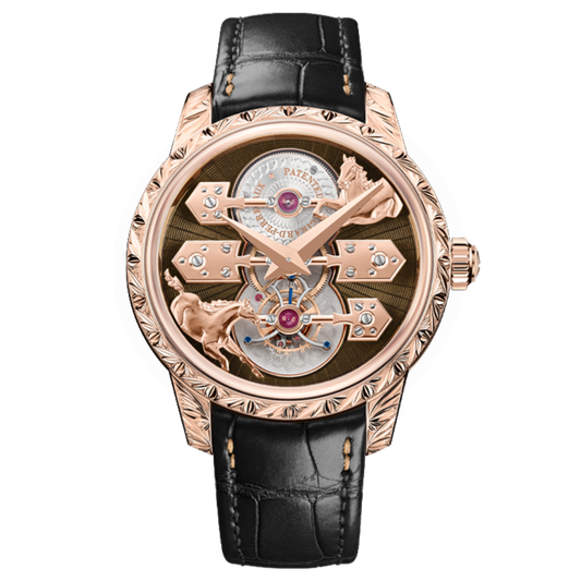 Girard-Perregaux La Esmeralda Tourbillon "A Secret" Eternity Edition 43 mm Brown Dial 18K Pink Gold   Leather Strap 99274-52-3352-5CC