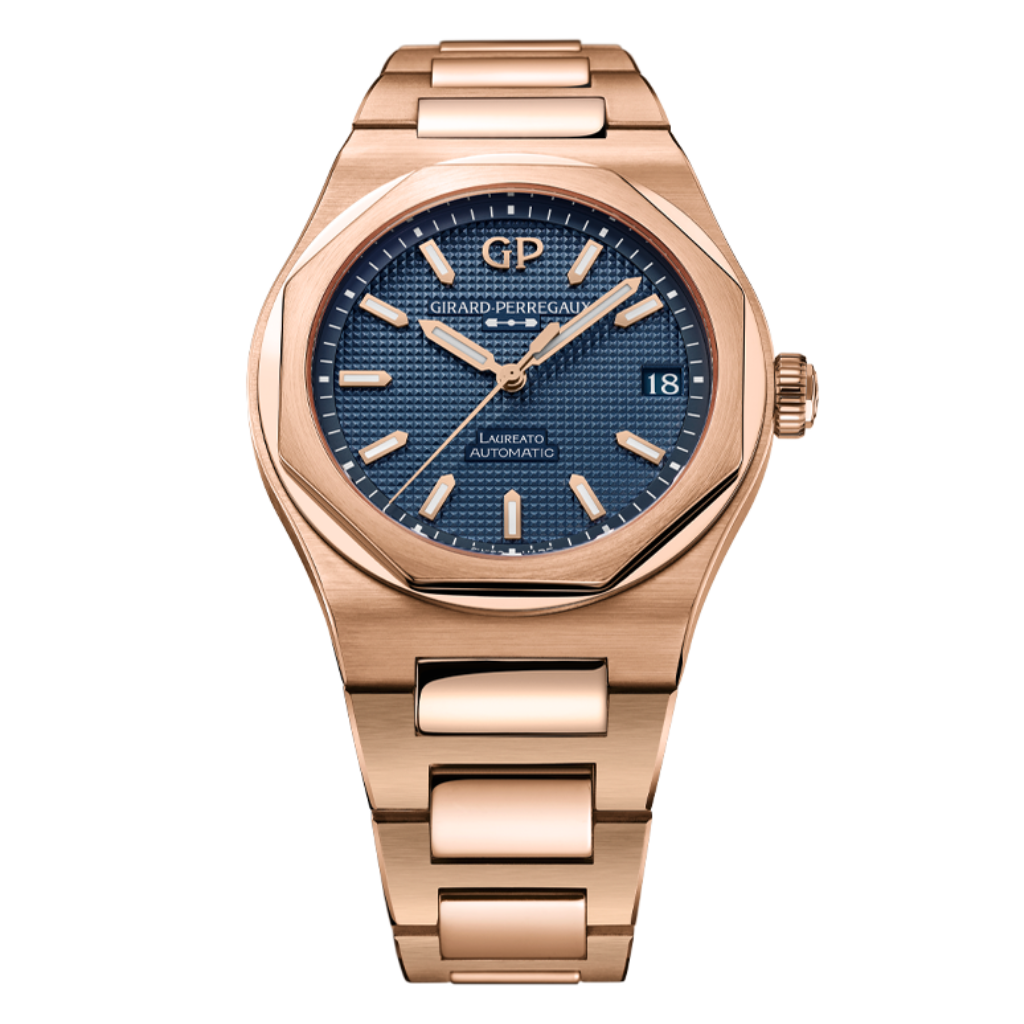 Girard-Perregaux Laureato 42 mm Blue Dial 18K Pink Gold Bracelet 81010-52-436-52A