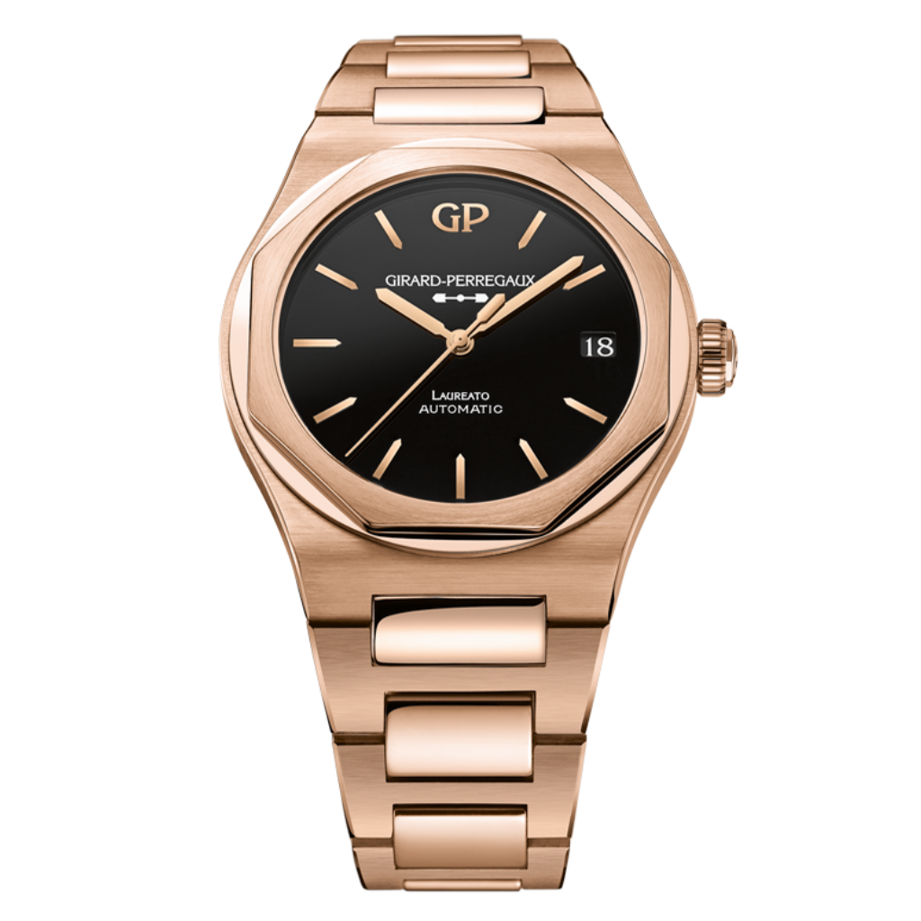 Girard-Perregaux Laureato 42 mm Onyx Dial 18K Pink Gold Bracelet 81010-52-3118-1CM