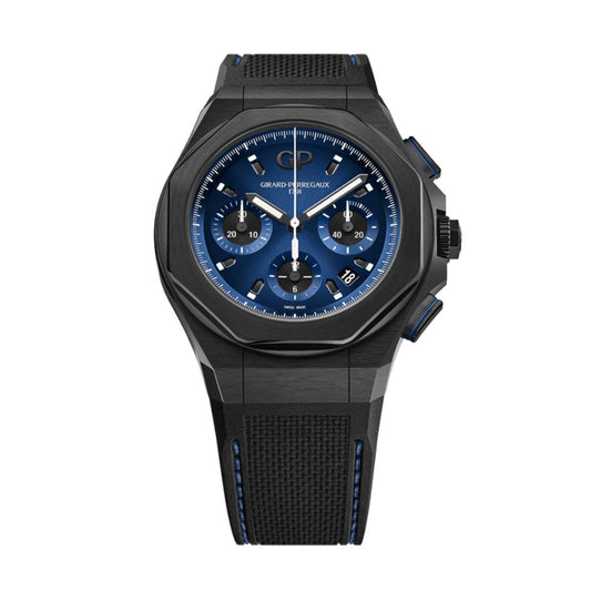 Girard-Perregaux Laureato Absolute Chronograph 44 mm Blue Dial Titanium PVD Rubber Strap 81060-21-491-FH6A
