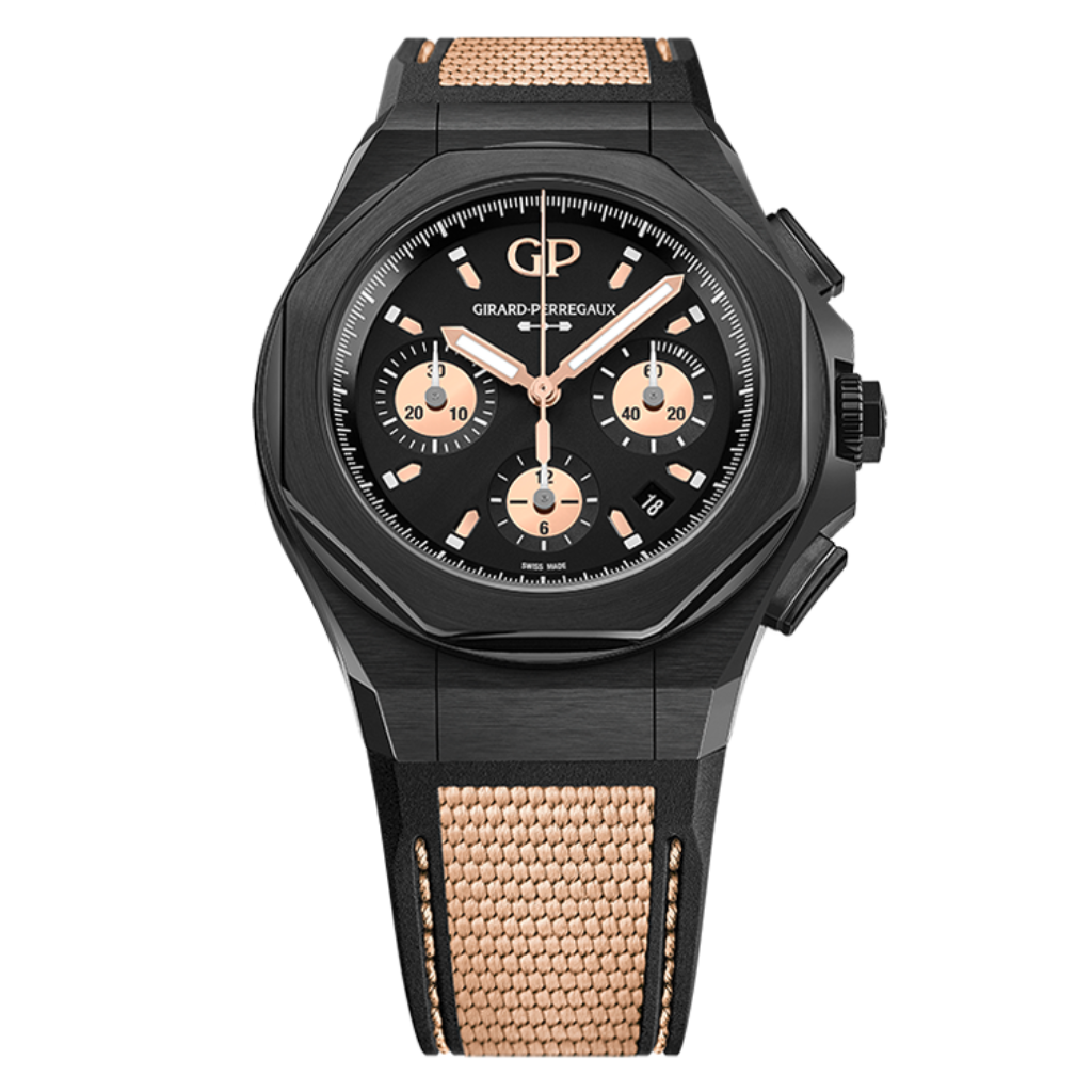 Girard-Perregaux Laureato Absolute Gold Fever  44 mm Black Dial Titanium Pvd Rubber Strap 81060-21-492-FH3A