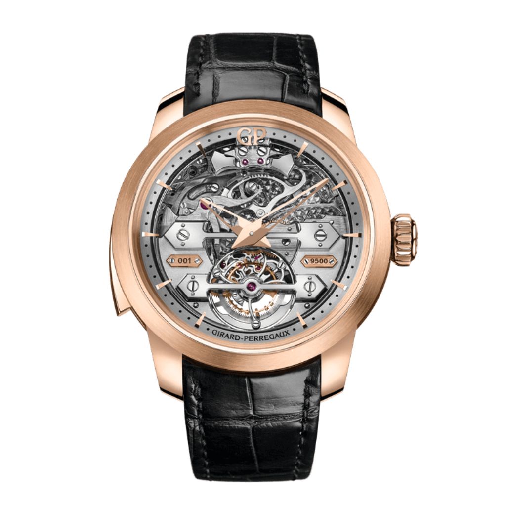 Girard-Perregaux Minute Repeater Tourbillon with Bridges 45 mm Transparent Dial 18K Pink Gold   Leather Strap 99820-52-001-BA6A