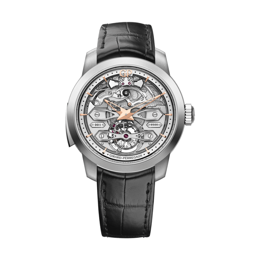 Girard-Perregaux Minute Repeater Tourbillon with Bridges 45 mm Transparent Dial Titanium   Leather Strap 99820-21-001-BA6A
