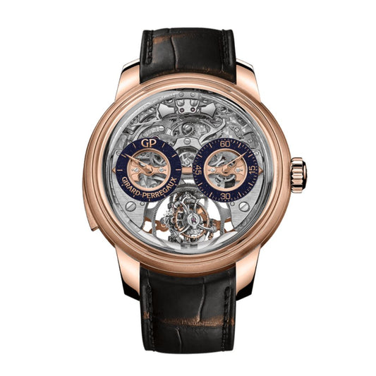 Girard-Perregaux Minute Repeater Tri-Axial Tourbillon Earth To Sky Edition 48 mm Transparent Dial 18K Pink Gold   Leather Strap 99830-52-001-BA6A