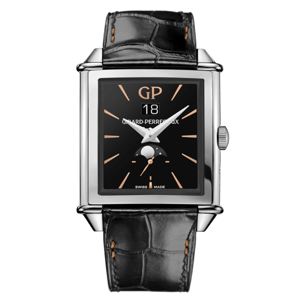 Girard-Perregaux Vintage 1945 Infinity Edition 36.10 x 35.25 mm Onyx Dial Stainless Steel   Leather Strap 25882-11-631-BB6B