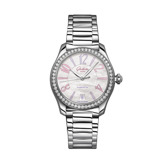 Glashuette Original Lady Serenade 36 mm Mother-Of-Pear White Dial Stainless Steel Stainless Steel 1-39-22-22-22-70