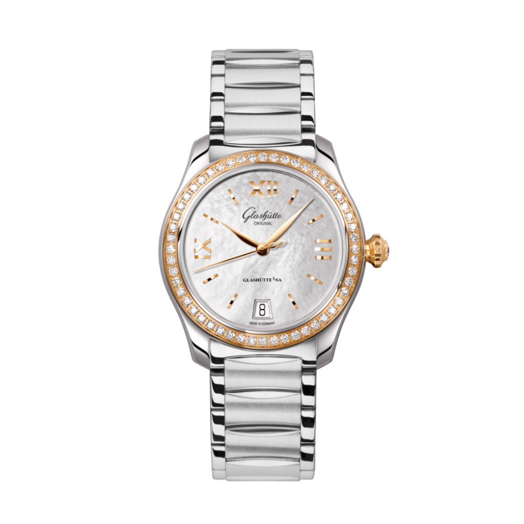 Glashuette Original Lady Serenade 36 mm Mother-Of-Pearl Silver Dial Bicolor Stainless Steel 1-39-22-09-16-34