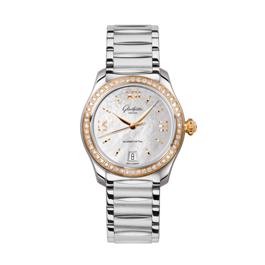 Glashuette Original Lady Serenade 36 mm Mother-Of-Pearl Silver Dial Bicolor Stainless Steel 1-39-22-09-16-34