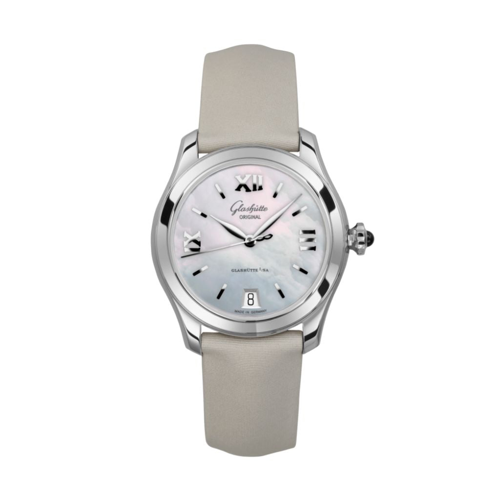 Glashuette Original Lady Serenade 36 mm Mother-Of-Pearl Silver Dial Stainless Steel   Strap 1-39-22-08-02-04