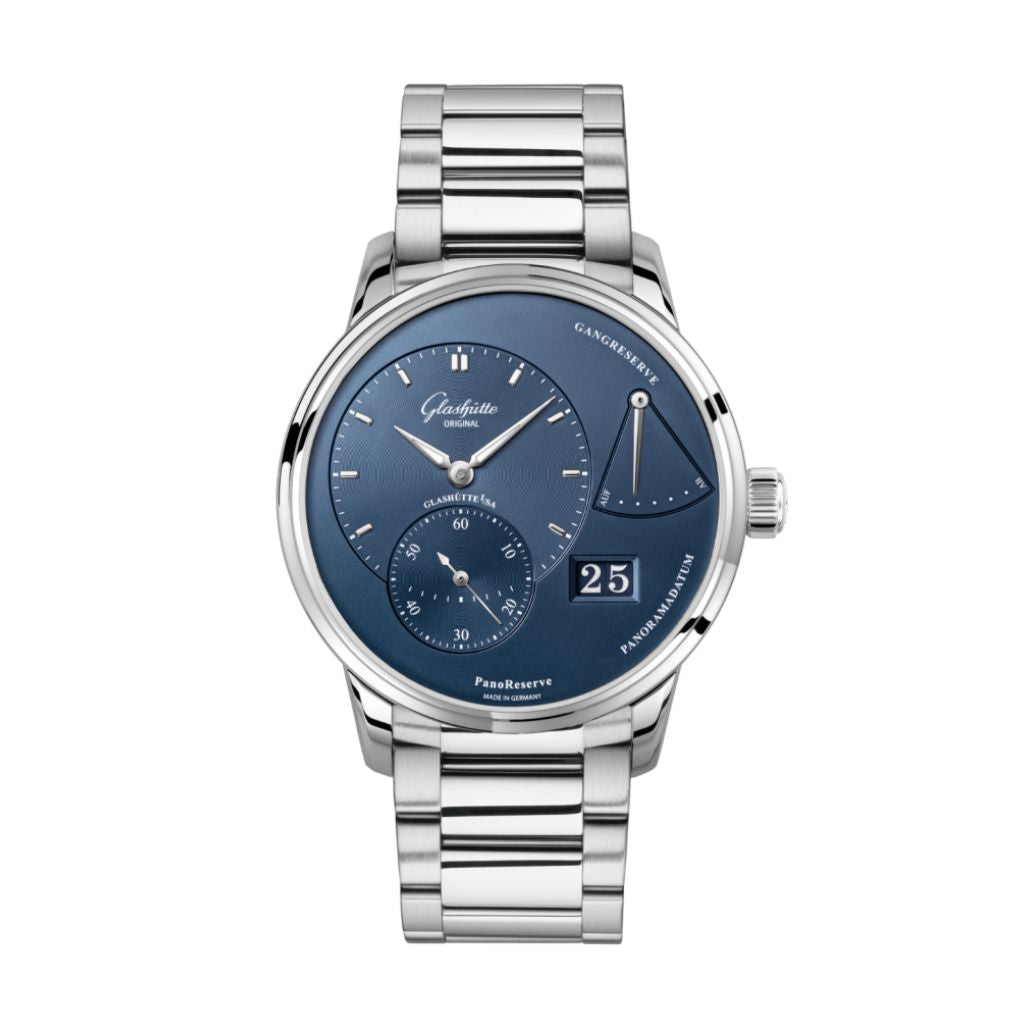Glashuette Original PanoReserve 40 mm Radiant Blue Dial Stainless Steel Stainless Steel 1-65-01-26-12-71