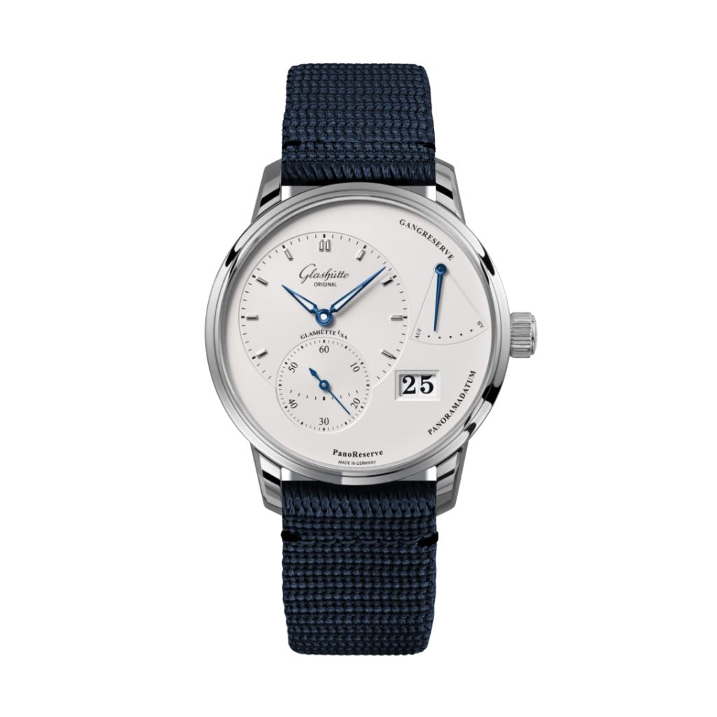 Glashuette Original PanoReserve 40 mm Silver Galvanized Dial Stainless Steel Synthetic 1-65-01-22-12-64