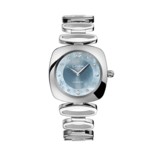 Glashuette Original Pavonina 31 mm Mother-Of-Pearl Blue Dial Stainless Steel Stainless Steel 1-03-02-06-12-14