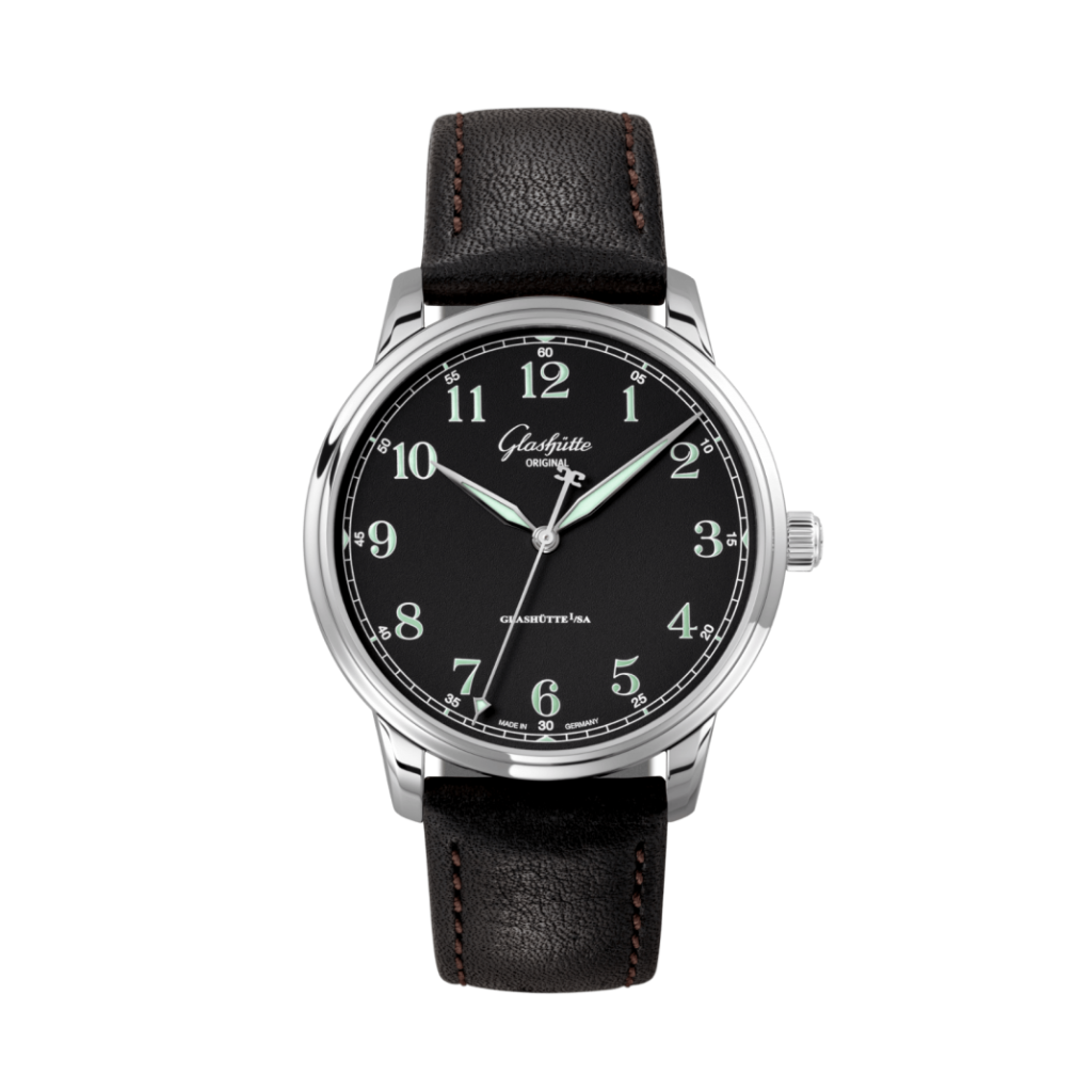 Glashuette Original Senator Excellence 40 mm Black Dial Stainless Steel   Strap, Black 1-36-01-03-02-65