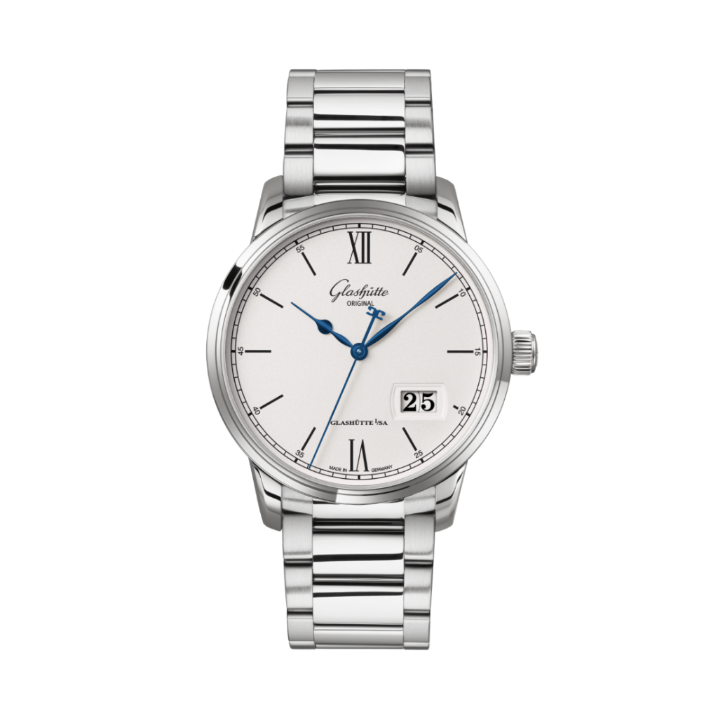 Glashuette Original Senator Excellence Panorama Date 40 mm White Dial Stainless Steel Metal Bracelet 1-36-03-01-02-71