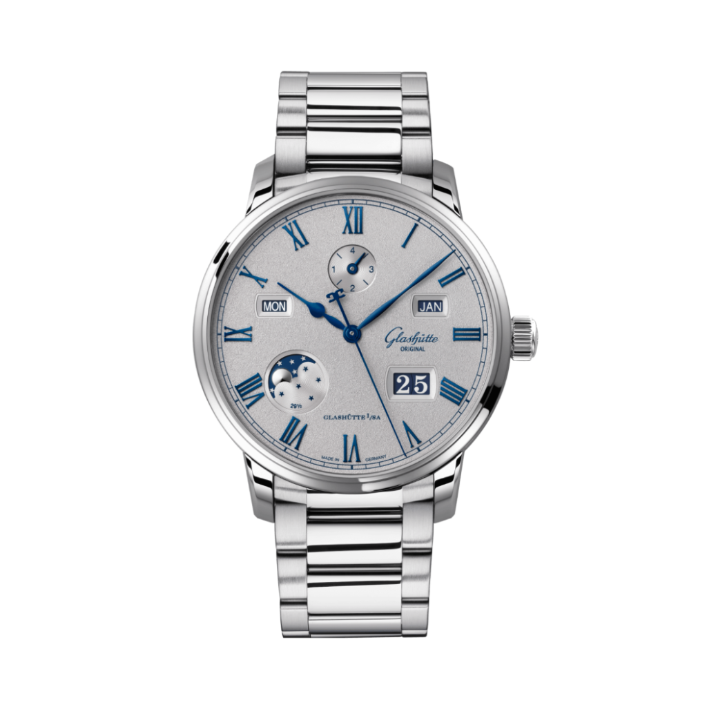 Glashuette Original Senator Excellence Perpetual Calendar 42 mm Grey Dial Stainless Steel Metal Bracelet 1-36-12-03-02-71