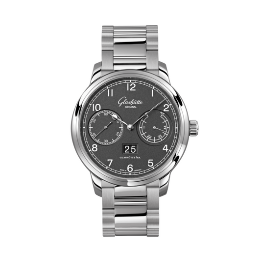 Glashuette Original Senator Observer 44 mm Grey Dial Stainless Steel Metal Bracelet 100-14-02-02-14