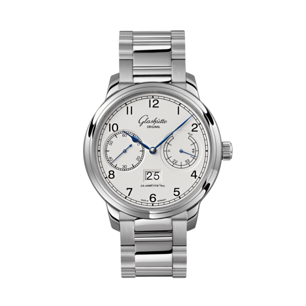 Glashuette Original Senator Observer 44 mm Silver Dial Stainless Steel Metal Bracelet 100-14-05-02-14