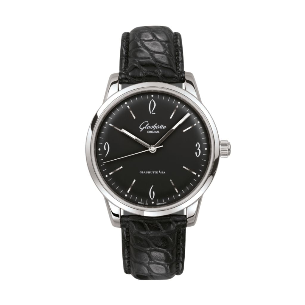 Glashuette Original Sixties 39 mm Black Dial Stainless Steel Louisiana  , Black 1-39-52-04-02-04