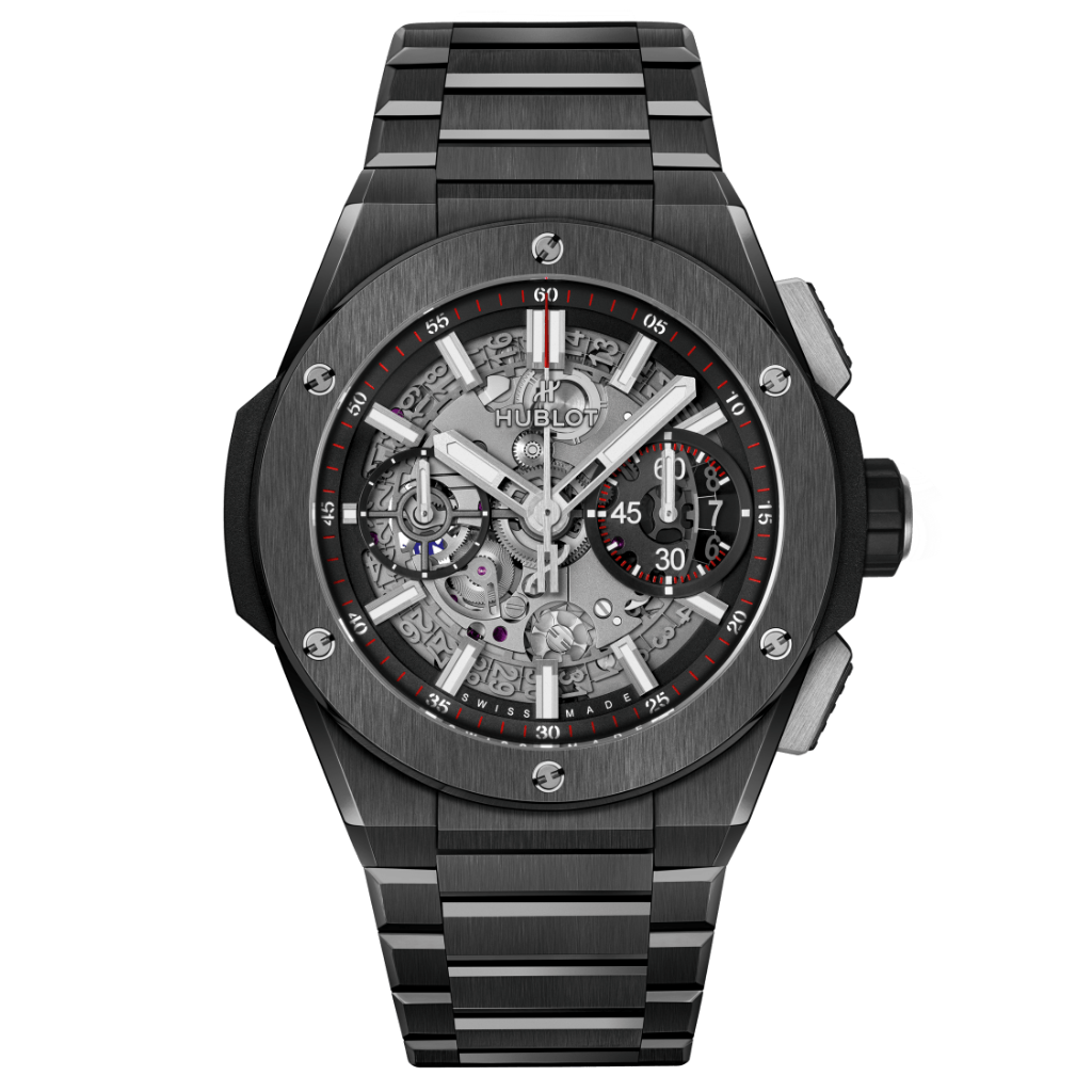 HUBLOT Big Bang Integrated Black Magic 42 mm Transparent Dial Polished Black Ceramic Bracelet 451.CX.1170.CX