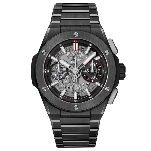 HUBLOT Big Bang Integrated Black Magic 42 mm Transparent Dial Polished Black Ceramic Bracelet 451.CX.1170.CX