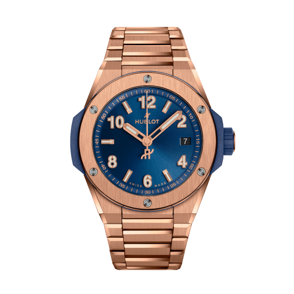 Hublot Big Bang Integrated Time Only King Gold Blue 38 mm Blue Dial Polished 18K King Gold Bracelet 457.OX.7180.OX