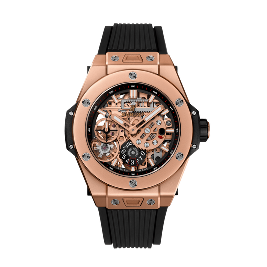 Hublot Big Bang Meca-10 King Gold 45 mm Transparent Dial Microblasted 18K King Gold Rubber Strap 414.OI.1123.RX