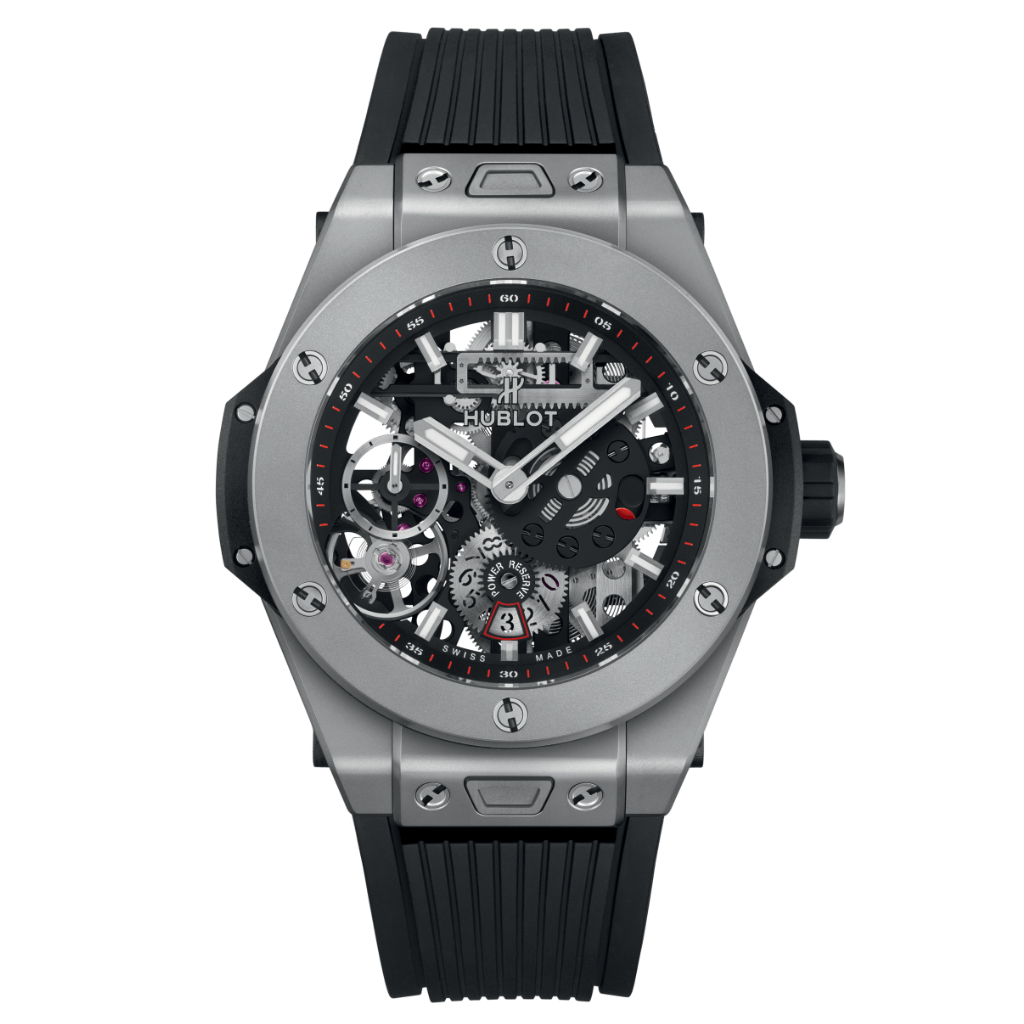 HUBLOT Big Bang MECA-10 Titanium 45 mm Transparent Dial Microblasted Titanium Rubber Strap 414.NI.1123.RX
