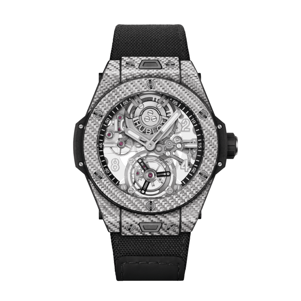 Hublot Big Bang Tourbillon Automatic Carbon 45 mm Transparent Dial Carbon Fiber Fabric Strap 419.YS.0170.NR
