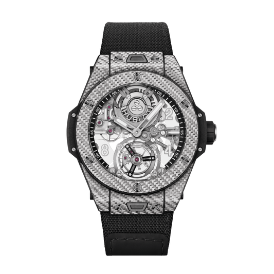 Hublot Big Bang Tourbillon Automatic Carbon 45 mm Transparent Dial Carbon Fiber Fabric Strap 419.YS.0170.NR