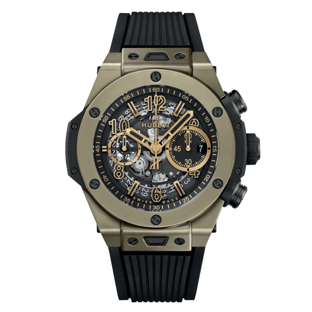 HUBLOT Big Bang Unico Full Magic Gold 44 mm Transparent Dial Polished 18K Magic Gold Rubber Strap 421.MX.1130.RX